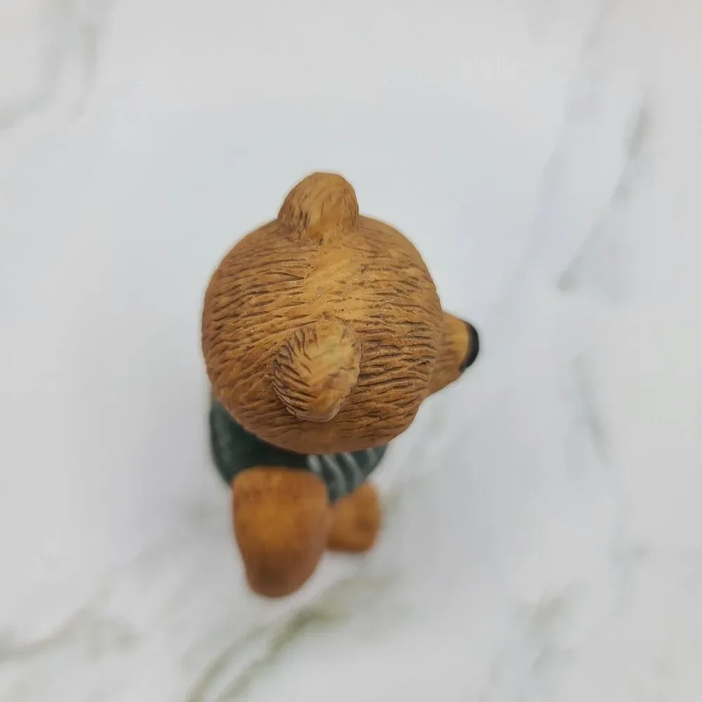 Vintage 1983 Dept 56 Ceramic Teddy Bear Figurine Ornament Jointed Arms & Legs